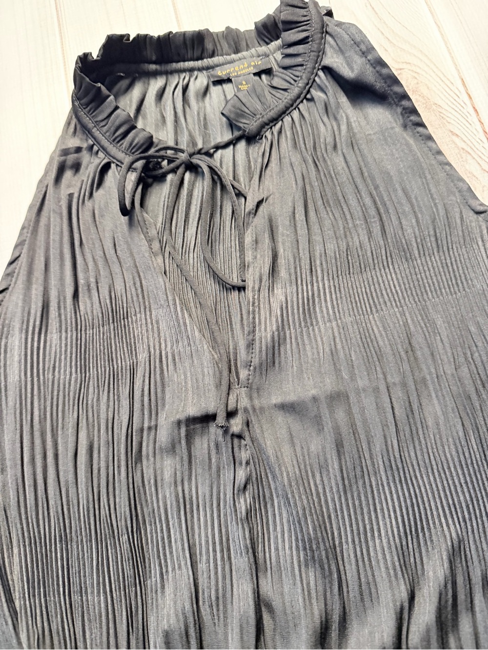 Current Air Black Sleeveless Pleated Tiered Mini Dress - Picture 5 of 6